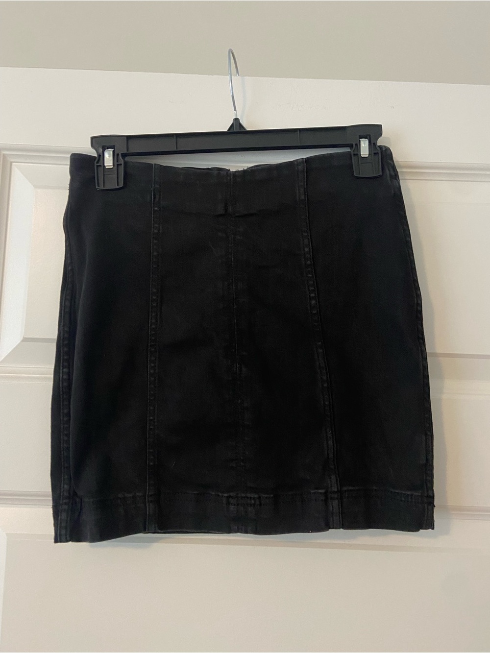 Free people black denim mini skirt size 2